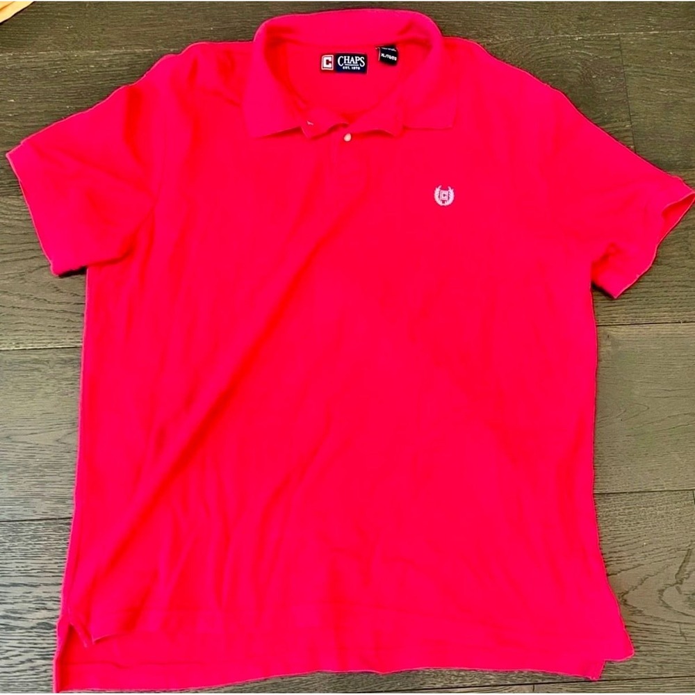 Chaps Polo Shirt Size XL Pink Cotton Short Sleeve Collared